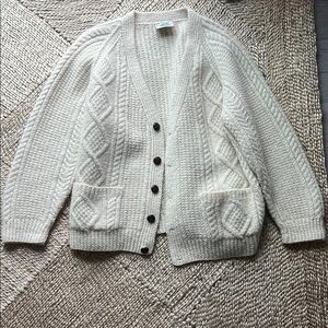 Handmade in Ireland Cozy Cream Cable Knit Cardigan